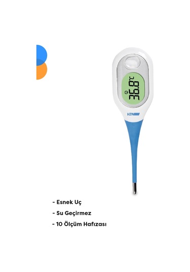 Vzn Dijital Koltuk Altı Ateş Ölçer Esnek Uçlu - Dmt-4760