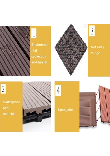 Sones Açık Hava Plastik Ahşap Su Geçirmez Korozyon Önleyici Ekleme Zemin Çay Rengi Diğer