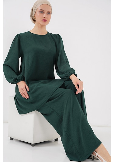 Bigdart Ayrobin Tunik Pantolon Alt Üst Takım 6712 - Zümrüt Yeşili
