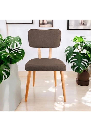 Polly Ahşap Sandalye Kahverengi 2 Adet