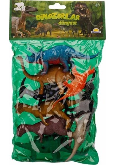 Sunman Dinazorlar Dünyası Poşetli 9'lu Dinazorlar 15 CM