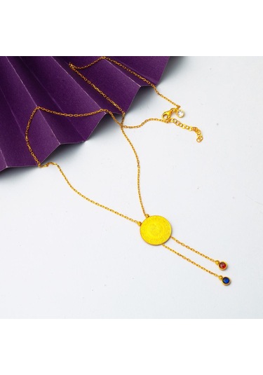 Çeyrek Altınlı 22 Ayar Püsküllü Kolye 22KNMS541