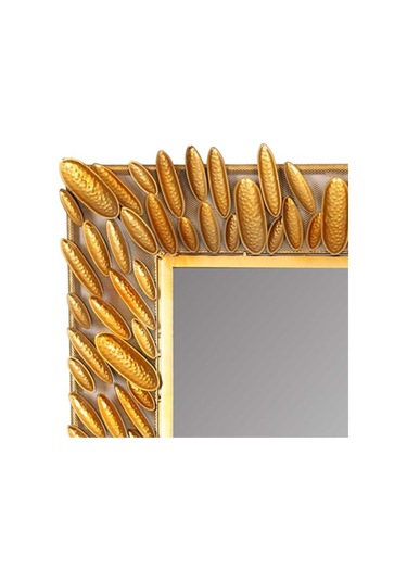Vitale Kabuklu Model Dikdörtgen Ayna Gold Ak.Df0073 Sarı