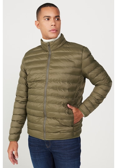 AC&Co / Altınyıldız Classics Erkek Hakı Standart Fit Normal Kesim Dik Yaka Mont Haki