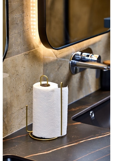 Edora Home 4'lü Gold Servis Sunum Seti, Peçetelik, Kağıt Havluluk, Ekmeklik, Nihale - Metal Paslanmaz