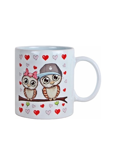 Baykuş Yastık Best Friends Baykuş Kupa Ve Küllük Arkadaşa Hediye Seti