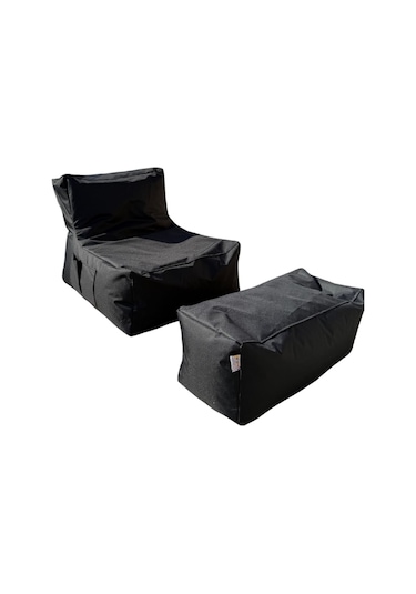 Xxl Sedir Armut Koltuk Ve Ayakucu Pufu Siyah