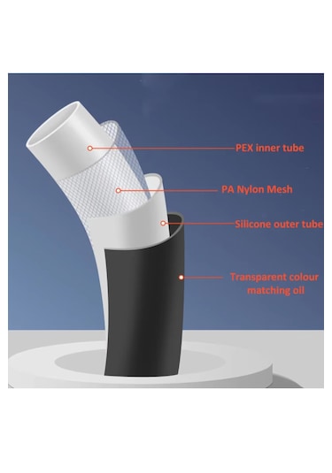 Siyah Silikon Duş Hortumu Yüksek Kalite Kırılmaz Kopmaz 150cm Siyah