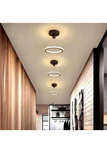 Novahub Siyah Koridor Koridor Işığı Giriş Sundurma Işığı Modern Balkon Tavan Işığı Siyah Siyah