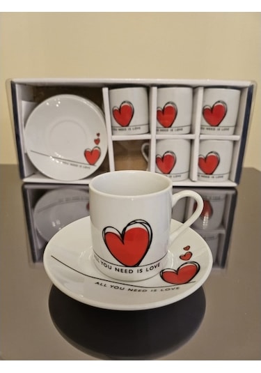 All You Need İs Love 6'lı Kahve Fincanı