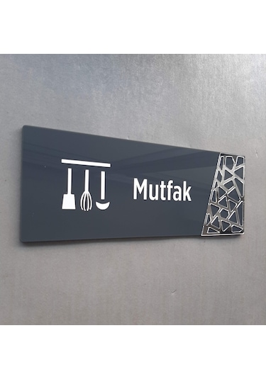 Antrasit Silver Pattern Seri Mutfak Kapı Isimliği