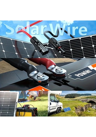 Chuangyinshop 1 Parça Kalaylı Bakır Panel Uzantı Kablosu 10awg Red 40ft 36v Çalışma Voltajı