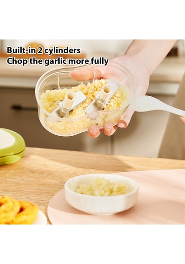 Teltree Pratik Mutfak Bıçağı - Manuel Sarımsak Doğrayıcı, Sebze Ve Meyve Kesme Aleti Yeşil