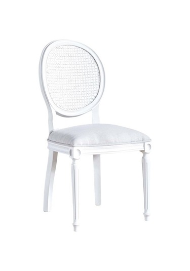 Madalyon Hazeranlı Ahşap Klasik Sandalye Beyaz