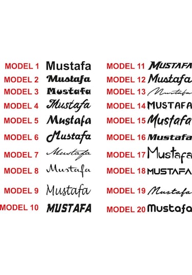 2 Adet - Isim - Yazı Araba Sticker, Çıkartma