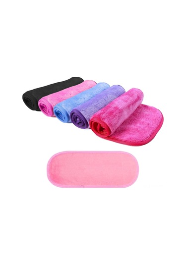 Hangfox 5'li Tekrarlı Kullanım Mikrofiber Yüz Temizleme Bezi - Dayanıklı Kenar, Hızlı Kuruyan, Kokusuz, Tüm Cilt Tipleri İçin, Sadece Sıcak Suyla Makyaj Ve Yetiği Temizler Mavi, Pembe, Pembe, Siyah, Mor