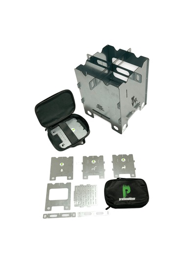 Paslanmaz Ateş Kutusu, Firebox, Katlanır Mini Soba, Kamp Sobası Açık Gri