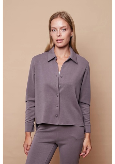 Kadın Şık Hafif Likralı Modal Kumaş Yakalı Uzun Kol Yanları Yırtmaçlı Gömlek Pantolon Için Jument 49050 -Koyu Gri K.Gri Kadın Şık Hafif Likralı Modal Kumaş Yakalı Uzun Kol Yanları Yırtmaçlı Gömlek Pantolon Için Jument 49050 -Koyu Gri K.Gri