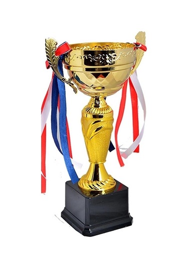 Avessa 25 Cm Kupa Siyah Zemin Kupa Madalya Gold Kaplama Y119C Ücr Altın