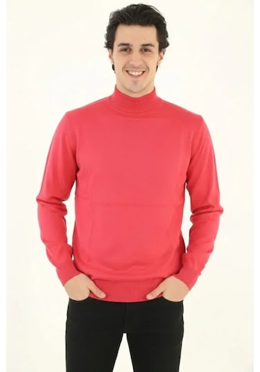 Efnaz Style Erkek Yarım Boğaz Triko Kazak Yumuşak Dokulu Pamuklu Ince Dokuma, Uzun Kollu Rahat Regular Kalıp - Pembe Efnaz Style Erkek Yarım Boğaz Triko Kazak Yumuşak Dokulu Pamuklu Ince Dokuma, Uzun Kollu Rahat Regular Kalıp - Pembe