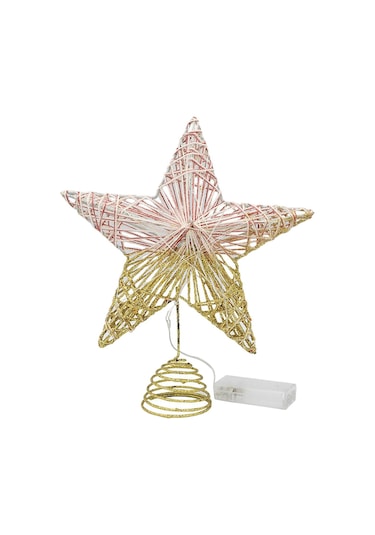 Suntek Ağacı Topper İç Mekan Kullanımı Işıklı Yılbaşı Dekorasyon Altın 20 CM