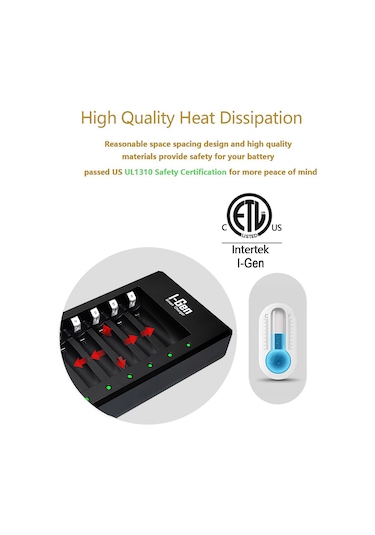 I-Gen G400 4'lü Pil Şarj Aleti AA/AAA Uyumlu Type-C Giriş Akıllı Hızlı Pil Şarj Cihazı