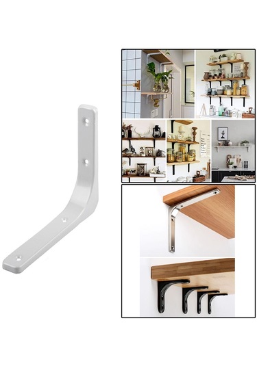 Suntek Ağır Hizmet Raf Aparatı Duvara Asma L Şekilli Braketler Beyaz 8 İnç Beyaz