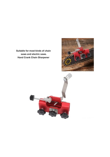 Symbee El Taşlama Aleti - Portatif Zincir Bileme Makinesi, 3 Taşlama Ucu İle 4/5/6mm Kırmızı