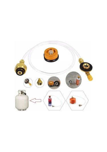 Symbee Alüminyum Bakır Lpg Dönüştürücü Adaptörü, Tip-1/tip-2 Seçenekli, 6mm Boru, Piknik/bbq İçin Alçak Tank Dolum Bağlantısı Almanya Standardı Gümüş