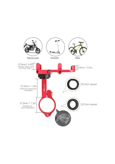 Gub Bisiklet Telefon Tutucu 360 Derece Dönen Uzunluğu Y6730b Siyah