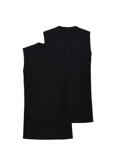 Erkek Atlet 2li Paket Loose Fit 9227 - Siyah Siyah