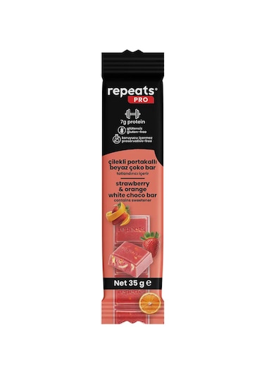 Pro Yüksek Proteinli Çilekli Portakallı Beyaz Çoko Bar 35gr