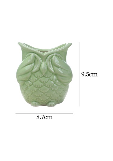 Suntek Magideal Saksı Baykuş Şekli Seramik Ev Hayır-bak-yeşil