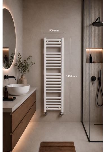 500X1400 Beyaz Havlupan 20 Borulu Banyo Havlupanı