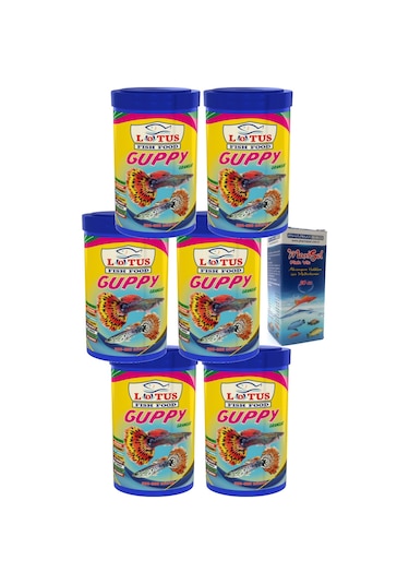 Guppy Granulat 6 adet 100ml Tropikal Balık Yemi ve Vitamini