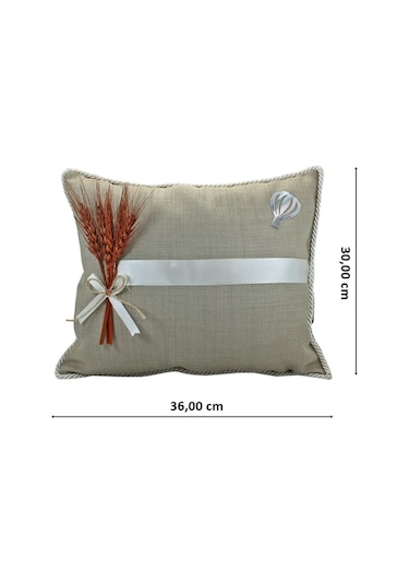 Süslebabypartystore Kuru Çiçek Tanzimli, Jüt Kumaş Takı Yastığı Çok Renkli