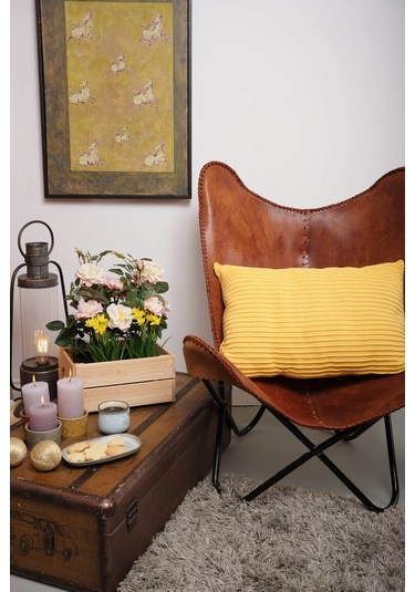 Peraluna Free Pıllow %100 Organik Pamuk Triko Yastık Kılıfı 60x40 Cm Sarı - Sarı