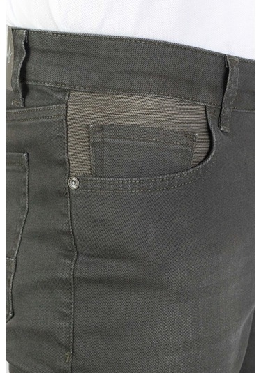 Erkek Haki Slim Fit Likralı Denim Kot Pantolon Hltvalkhi