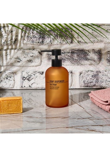 Mien Cam Sıvı Sabunluk - Turuncu - 19 Cm Turuncu / Siyah