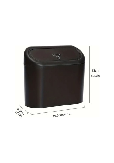 Buffer Araç İçi Takılarak Sabitlenebilen Mini Kapaklı Çöp Kovası Siyah