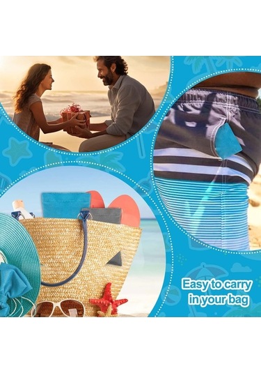 Didadodo Pilotfish Kum Temizleme Çantası - Cilt Dostu 8 Bitkisel Plaj Aksesuarı Mavi Mavi