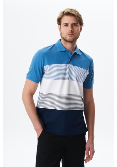 Arma Erkek Regular Fit Çok Renkli % 100 Pamuk Pike Polo Yaka Tişört Y29374355002 Mavi