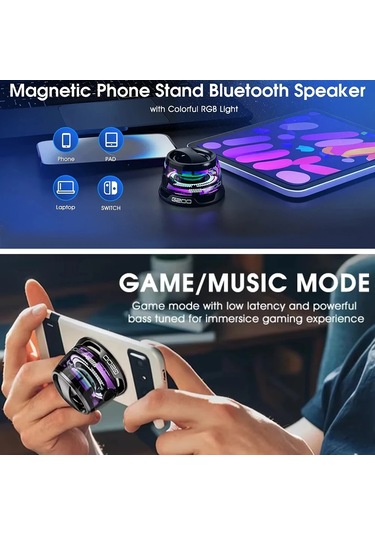 Mini Bluetooth Hoparlör Rgb Aydınlatma Manyetik Hoparlör Bt5.3