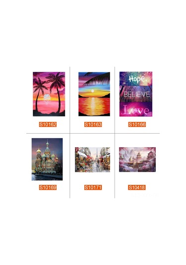 Yaleker Kale Desenli El Yapımı Elmas Boyama Seti - Kanvas Malzeme, 30x40 Cm, Tam Gereçli Diğer