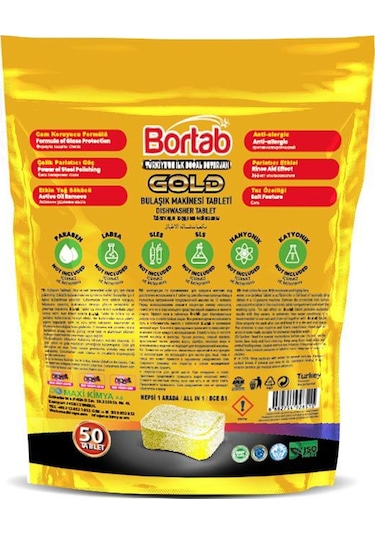 Bortab Gold Bulaşık Makinesi Deterjanı 50 Tablet