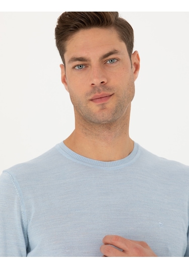 Pierre Cardin Erkek Açık Mavi Triko Kazak 50270054-vr003 Açık Mavi