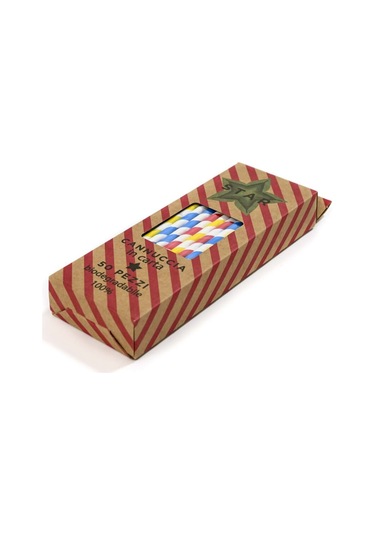 Kağıt Pipet Karışık Renkli Şeritli Sargısız 6x195 Mm 50'li Kutulu 50 Adet 50