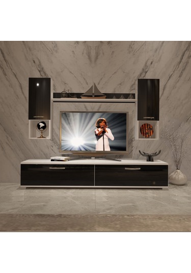 Decoraktiv Eko 5da Mdf Std Tv Ünitesi Tv Sehpası Beyaz - Siyah