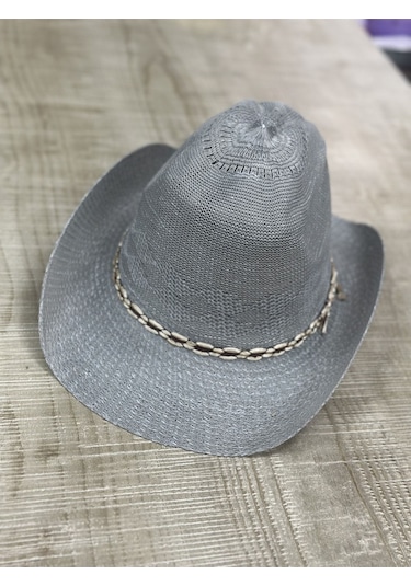 Aysbutk Unisex Hasır Şapka Gri