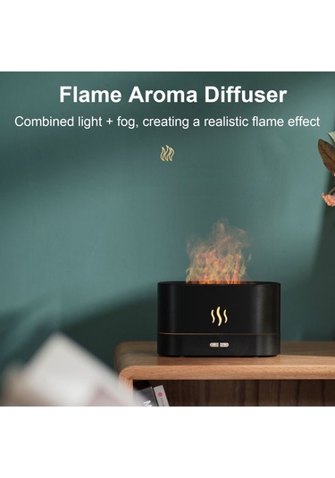 Neevoyu Beyaz Ev Ofis Kullanıma Uygun 180ml Hava Nemlendirici, Ateş Efekti Işıklı Kokulu Buhar Saatlik 15-20ml Atımlı 701 Model Aromaterapi Makinesi